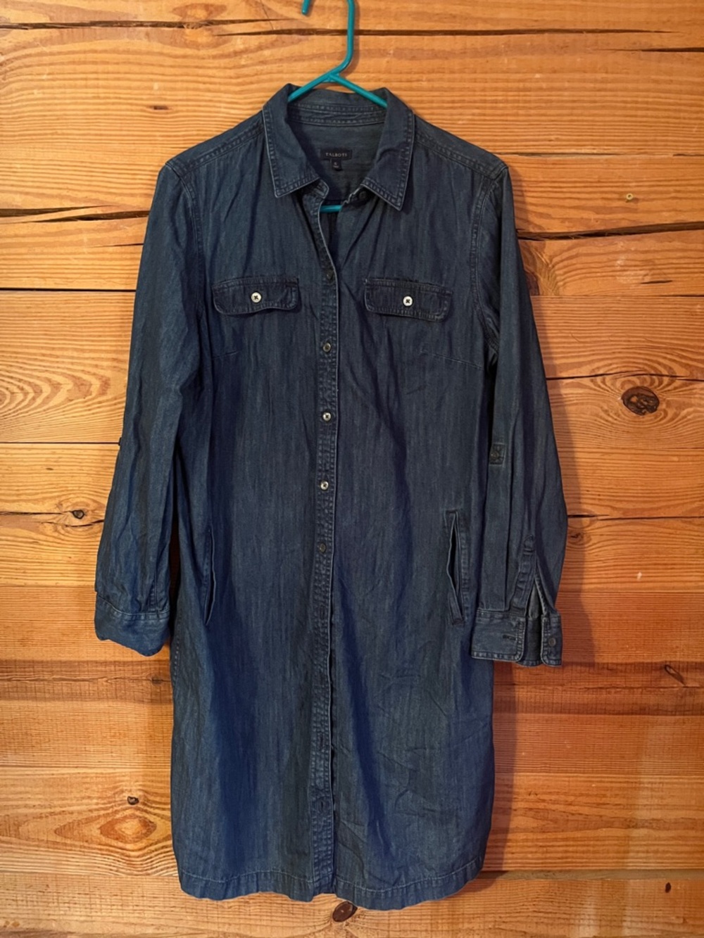 Talbots Dark Indigo Denim Shirt Dress